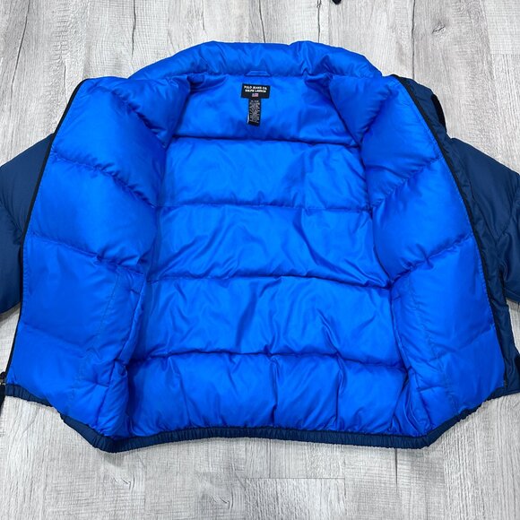 Ralph Lauren Puffer Jacket Mens Size XL Blue Full Zip Down Plumon Polo Jeans Co - Picture 5 of 9